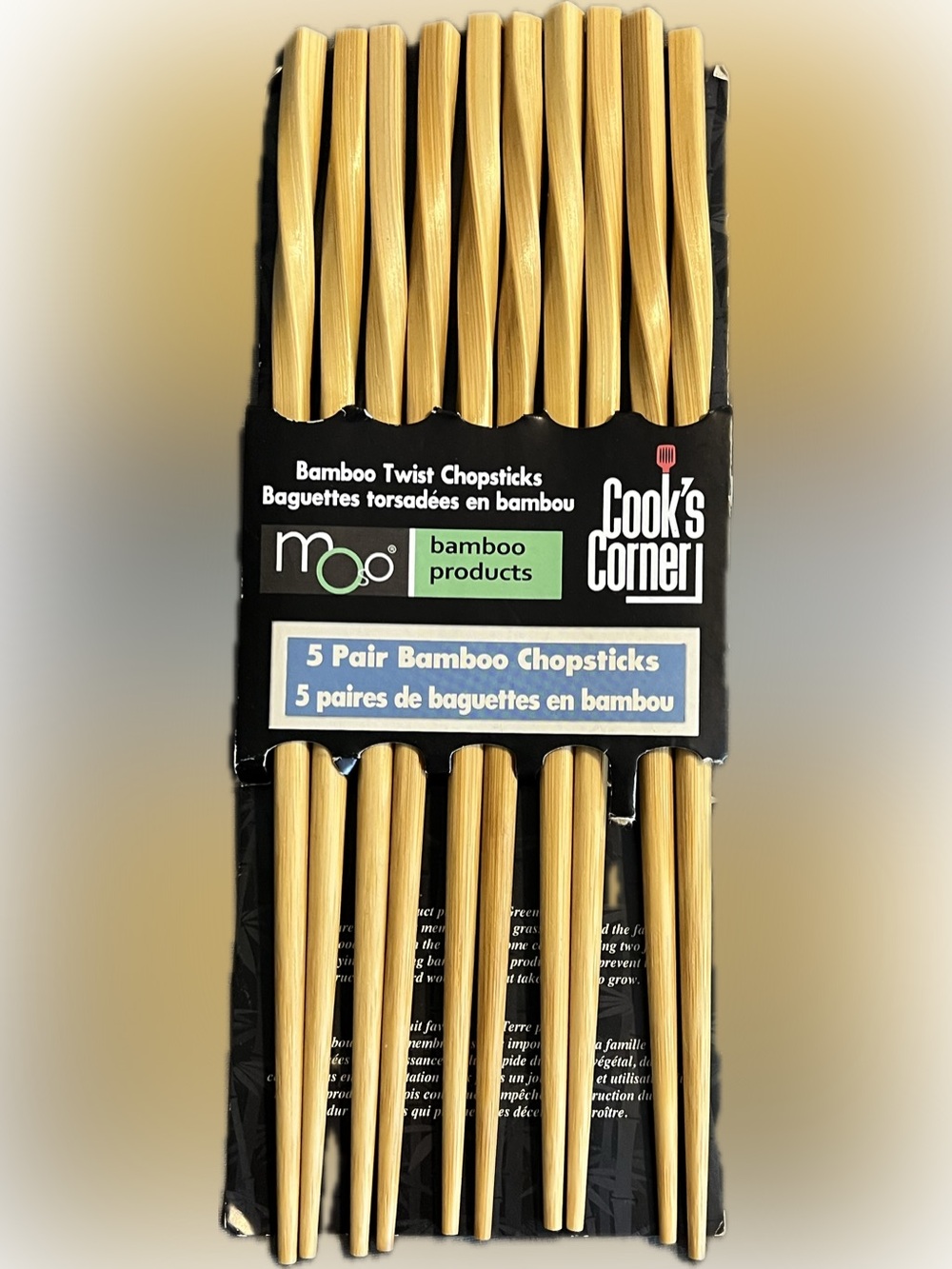 New Reusable Cook’s Corner Twist Chop Sticks Wood Kitchen Utensil Cutlery